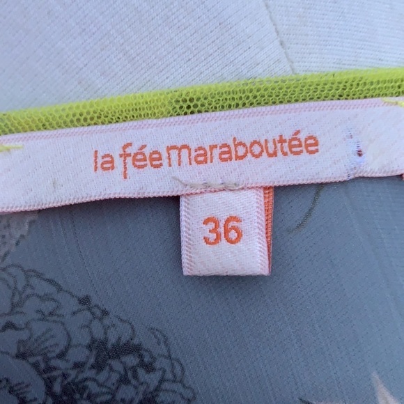 la fee maraboutee sheer floral top, size 36 (6) - Picture 4 of 6
